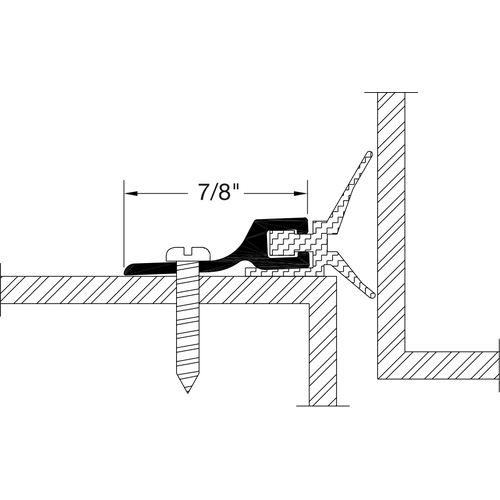 Reese DS106A Perimeter Seal, Mill Aluminum - Vinyl, 36