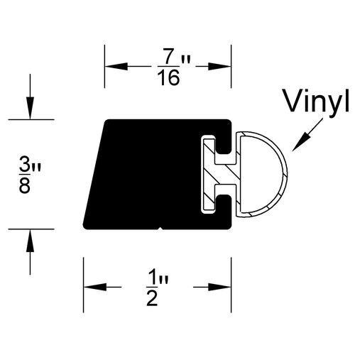 Reese TS2A Assembly Component, Mill Aluminum - Vinyl, 36