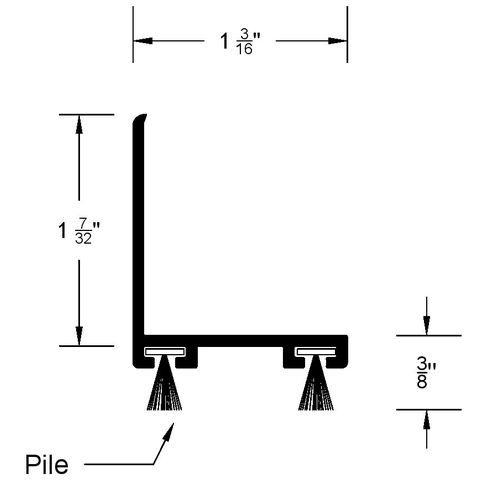 Reese DB593DP Door Shoe and Extender, Dark Bronze Anodized Aluminum - Pile, 36
