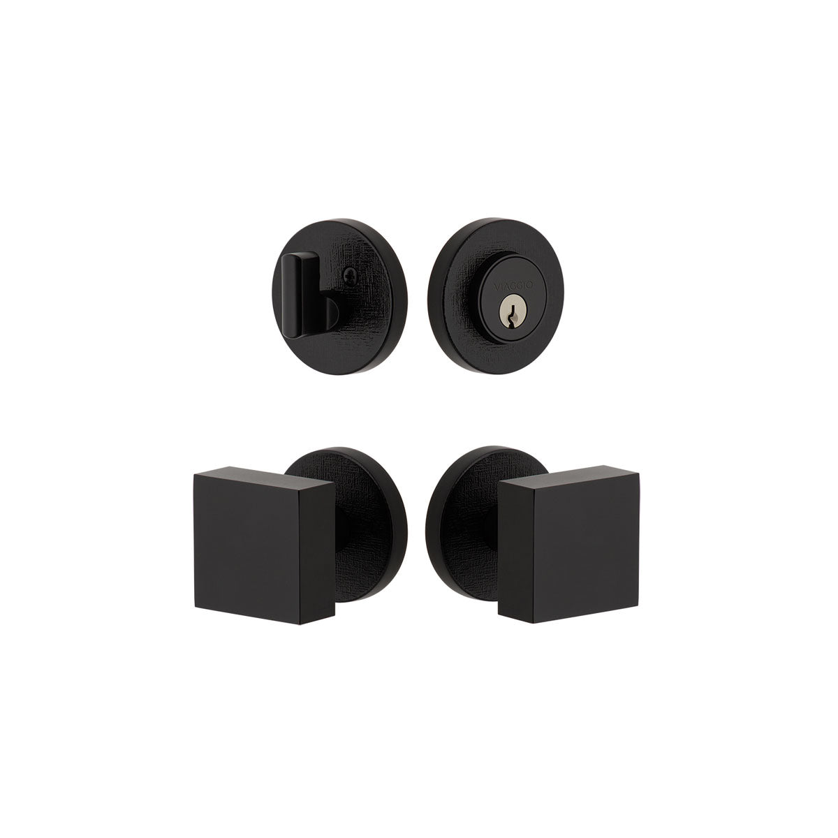 Viaggio 628599 Circolo Satin Black Entry Set with Quadrato