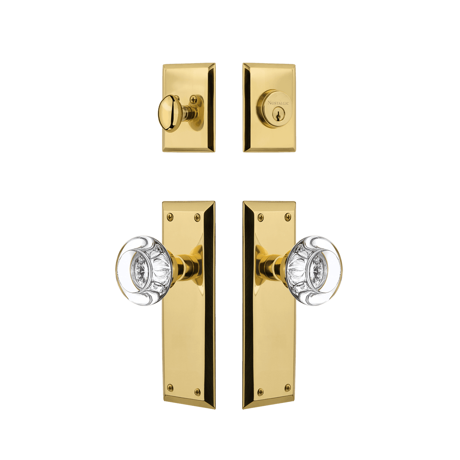 Nostalgic 782772 New York Entry Set, Round Crystal Knob