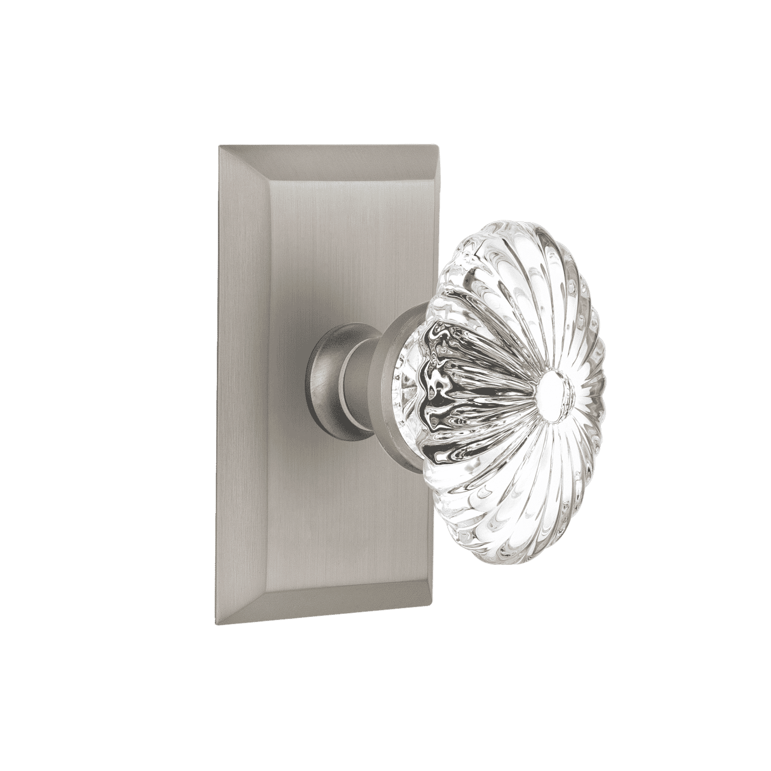 Nostalgic 713254 Studio Short Plate with Oval Crystal Knob