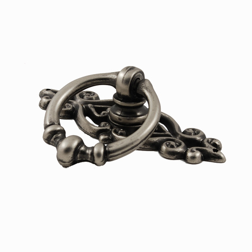 Residential Essentials 10247AP Cabinet Hardware Ring Pull with Backplate, Aged Pewter