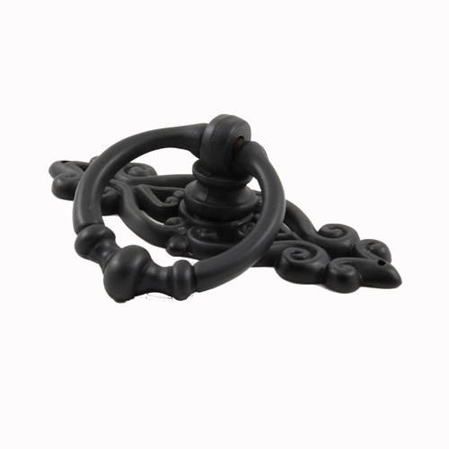 Residential Essentials 10247BK Cabinet Hardware Ring Pull with Backplate, Black