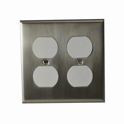 Residential Essentials 10823SN Double Receptacle Switch Plate, Satin Nickel