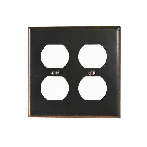 Residential Essentials 10823VB Double Receptacle Switch Plate, Venetian Bronze