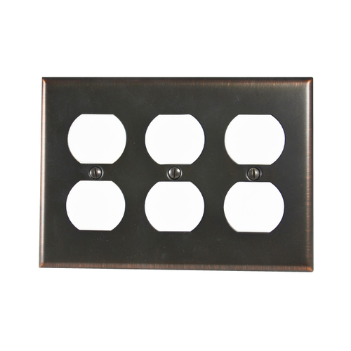 Residential Essentials 10833VB Triple Receptacle Switch Plate, Venetian Bronze