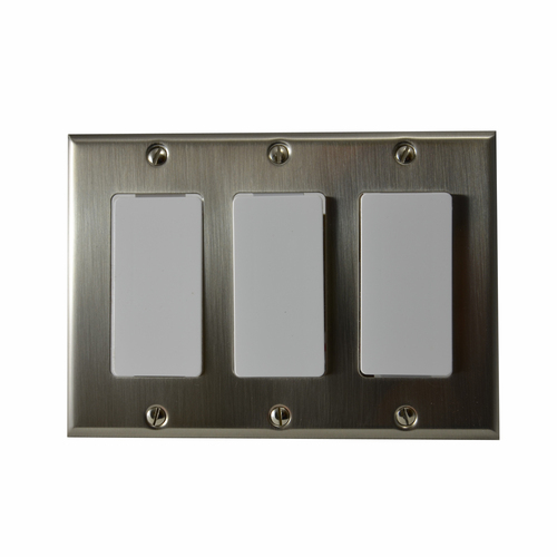 Residential Essentials 10834SN Triple GFI Switch Plate, Satin Nickel