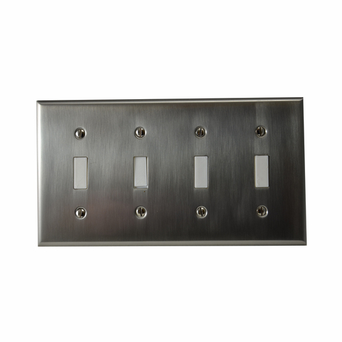 Residential Essentials 10842SN Quadruple Switch Plate, Satin Nickel