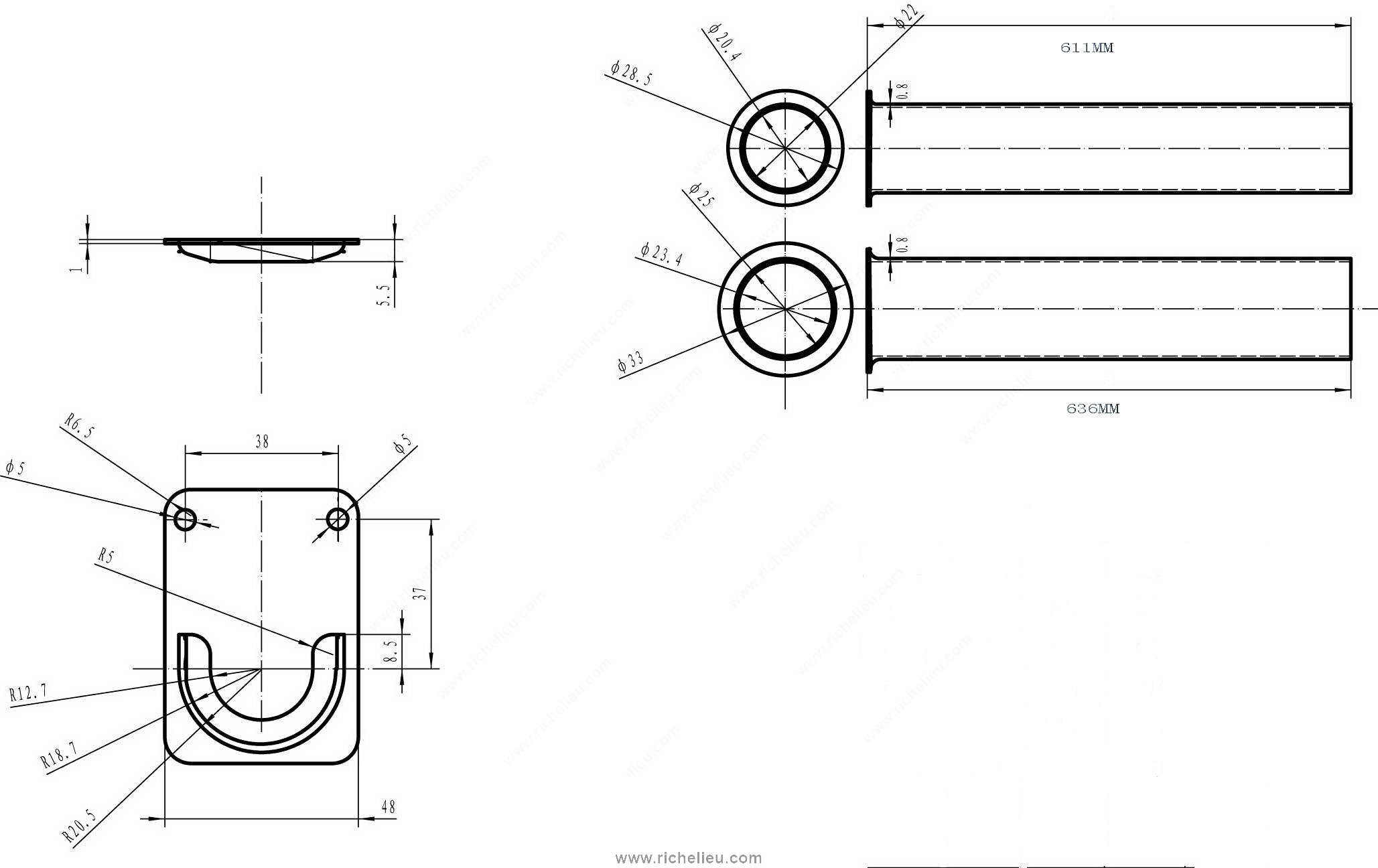 Adjustable Closet Rod with Separated Ends - Zinc - Richelieu Hardware