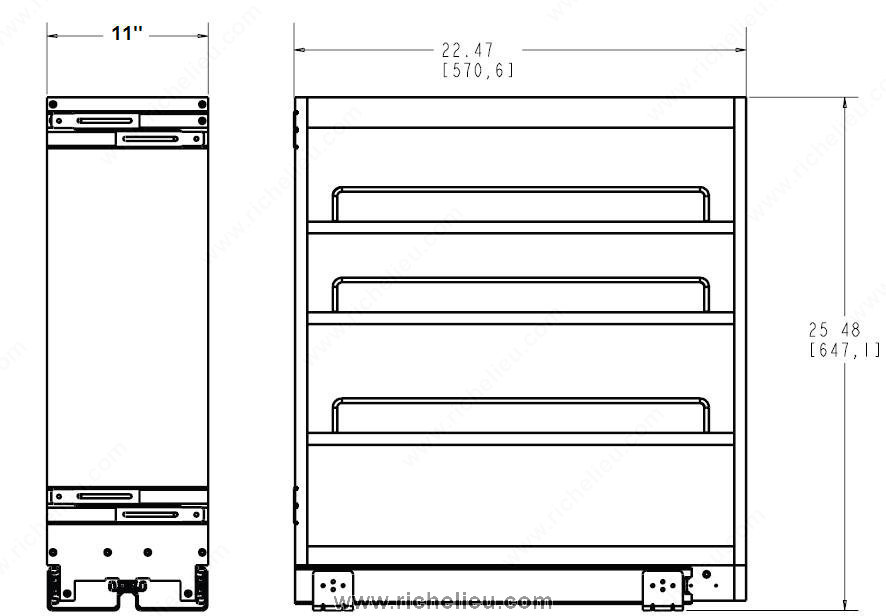 Richelieu 448BC11C Pull-Out Organizer for Base Cabinet