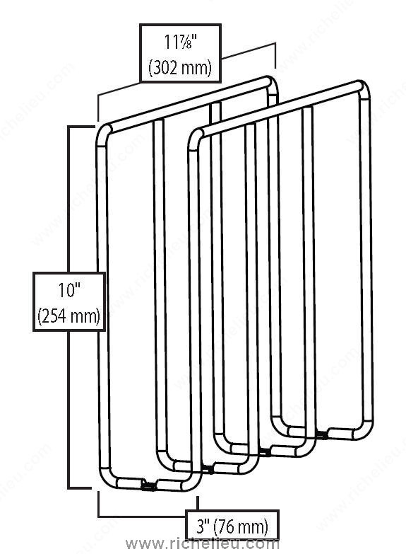 Rev-A-Shelf 596-10CR-52 Chrome U Shaped Tray Divider