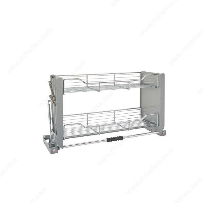 Hafele iMOVE Pull Down Cabinet Storage Shelves, Double Shelf Unit, for 21 - 24 Cabinet Widths - Cabinet Width for 21'' Cabinet Width, Faceframe or