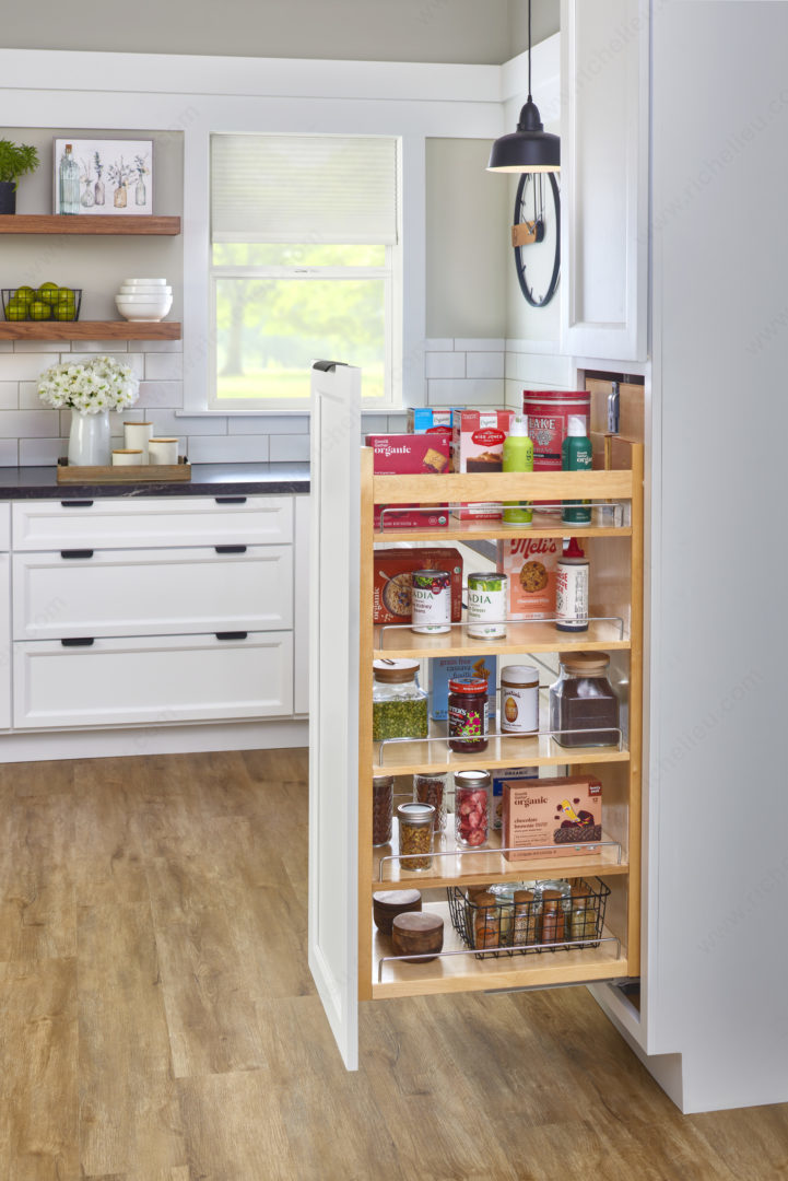 Richelieu 448TPF5881 Rev A Shelf wood Pull Out Pantry with slides thebuilderssupply