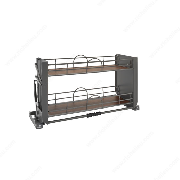 Hafele iMOVE Pull Down Cabinet Storage Shelves, Double Shelf Unit, for 21 - 24 Cabinet Widths - Cabinet Width for 21'' Cabinet Width, Faceframe or