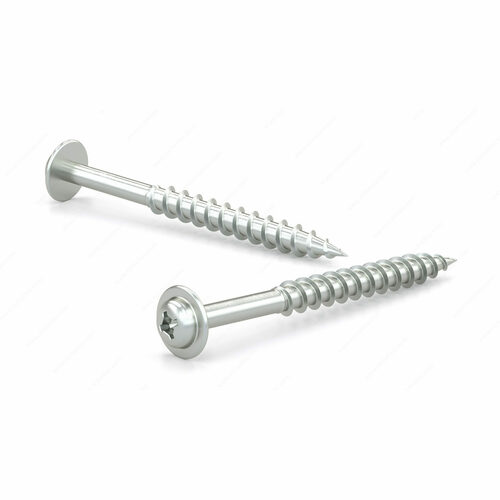 Richelieu PWQCZ8112PR Zinc-Plated Pan Washer Wood Screw, Quadrex Drive, Coarse Thread