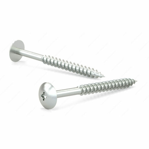 Richelieu TQCZ10212PR Zinc-Plated Truss Head Wood Screw, Quadrex Drive, Coarse Thread