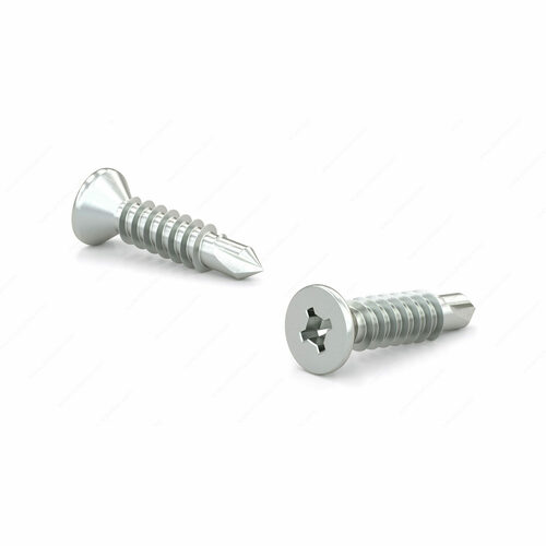 Richelieu FQTZ10112J Zinc-Plated Flat Head Quadrex Self-Tapping Self-Drilling Screw