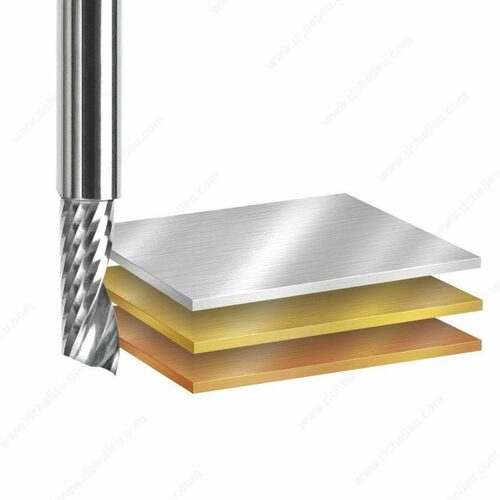 Richelieu AT51402 Solid Carbide Spiral 'O' Flute CNC Router Bit