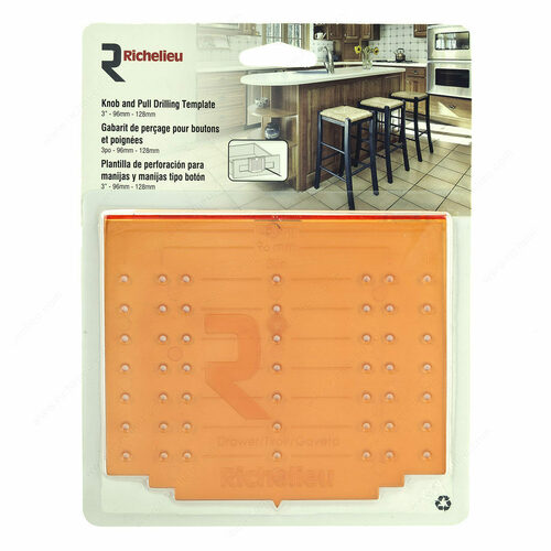 Richelieu RICTEMPDRAW Drawer Installation Knob and Pull Drilling Template
