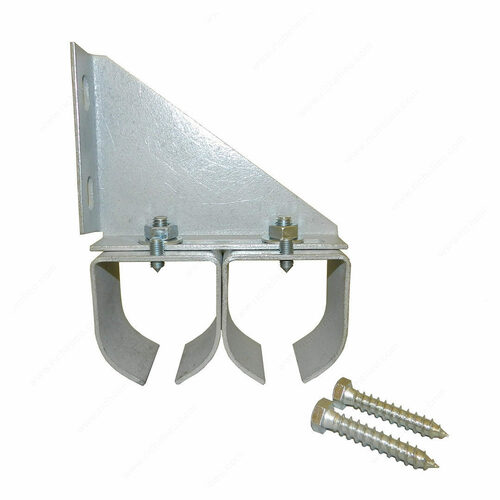 Richelieu 24651086GAV Galvanized Steel Round Rail Connection Bracket with Lag Screws for Wall Mounting
