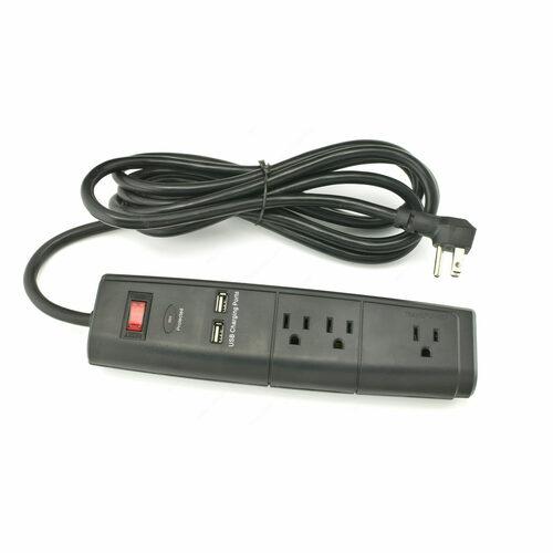 Richelieu 100312090 3-Outlet Power Bar with 2 USB Ports