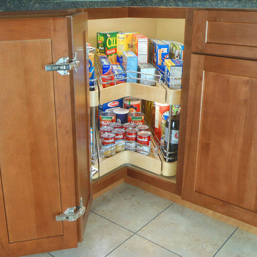 Richelieu 87301250 Swiveling Shelf System with Two Drawers