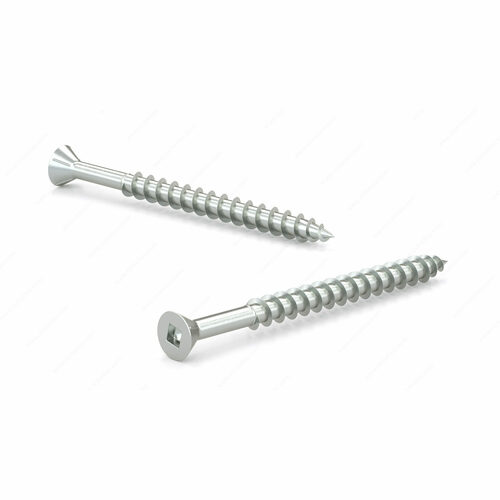 Richelieu FKCNZ6112PRJ Zinc-Plated Flat Head Wood Screw, Square Drive, Coarse Thread, Regular Point