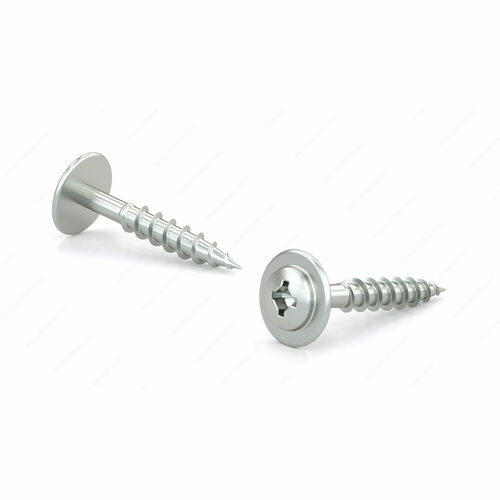 Richelieu PWMQCZ8118J Zinc-Plated Pan Head Wood Screw with Large Washer, Quadrex Drive