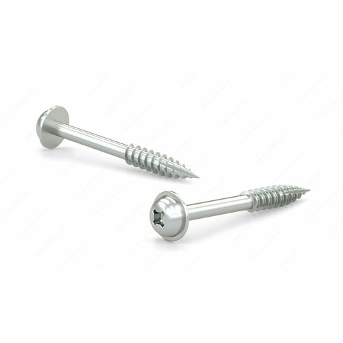 Richelieu PWQW17Z7112KGC1 Zinc-Plated Pan Washer Head Wood Screw, Quadrex Drive, Type 17 Point