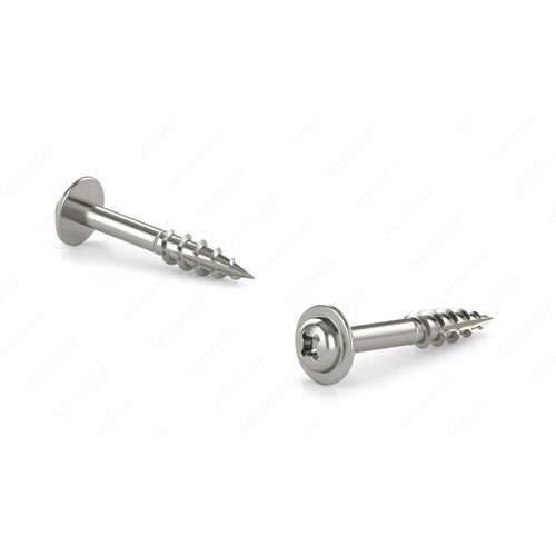Richelieu PWQC17S8114KGC1 Stainless Steel Pan Washer Wood Screw, Quadrex Drive, Coarse Thread