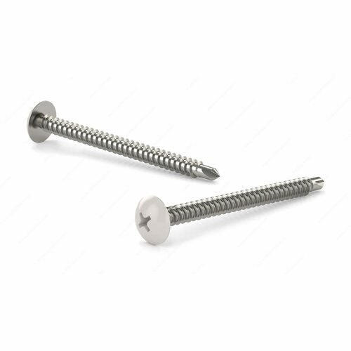 Richelieu TPTW10212PR White Truss Head Phillips Self-Tapping Metal Screw with Self-Drilling Point