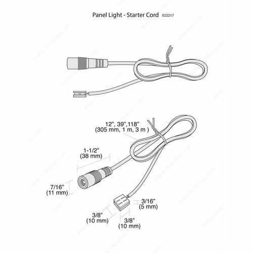 Richelieu LSPPKT3M SNAP Light Panel Starter Cord