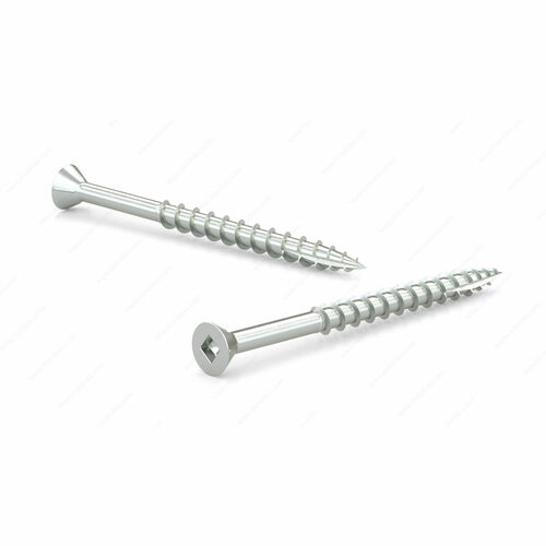 Richelieu FK2NC17Z6114PRM Premium WMX Zinc-Plated Flat Head Wood Screw, Square Drive, Coarse Thread