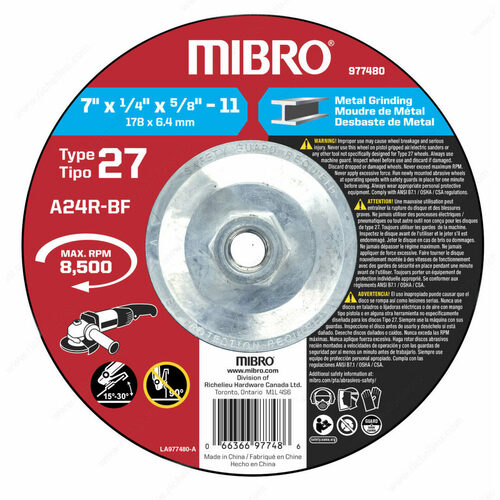 Richelieu 981750 Metal Depressed Center Grinding Wheel