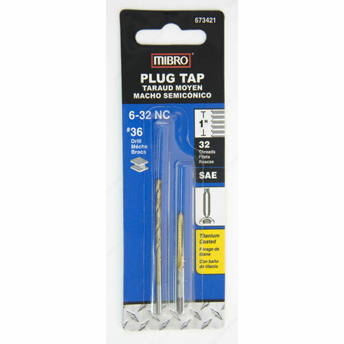 Richelieu 672531RDP NC Machine Screw Plug Tap with Titanium Drill Bit