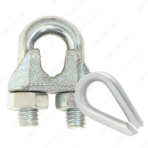 Richelieu 701651 Zinc Wire Rope Clip with Thimble