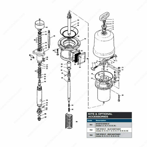 Richelieu AIW7962 Anest Iwata Repair Kit for Models 7951, 7962, 7963