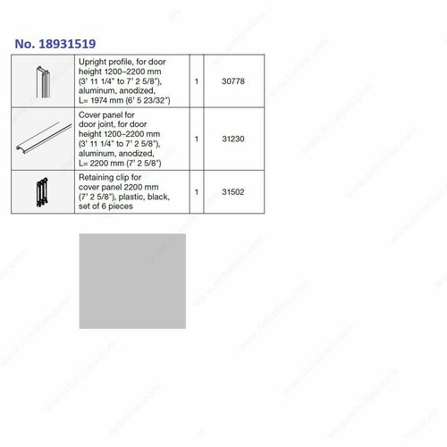 Richelieu 18931519 Concepta III Vertical Folding Profile Kit