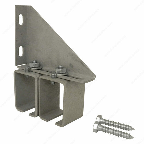 Richelieu 24651075GAV Galvanized Steel Box Rail Splice Bracket with Lag Screws for Wall Mounting