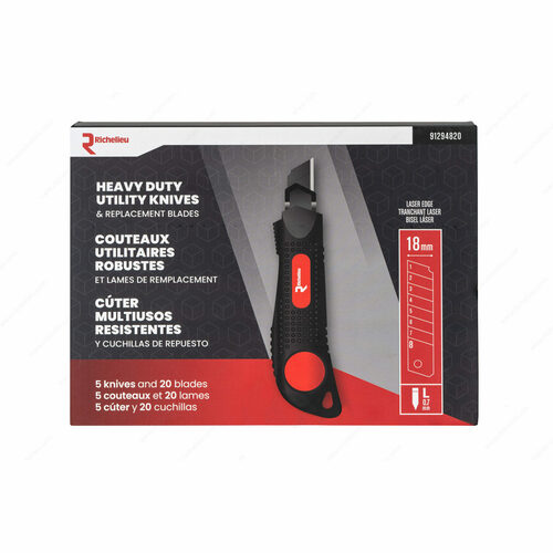 Richelieu 91294820 Richelieu Heavy-Duty Utility Knife with Replacement Blades