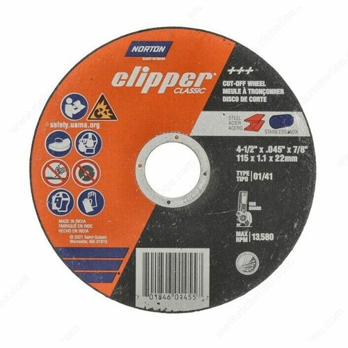 Richelieu 46000560 Norton Clipper Classic A AO Type 01/41 Right-Angle Cut-Off Wheel