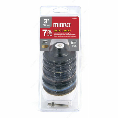 Richelieu 274041 Twist Lock Assorted Discs with Backing Pad Set - 7 Pieces