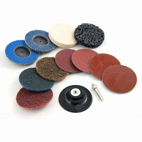 Richelieu 274111 Twist Lock Assorted Discs Backing Pad Set - 12 Pieces