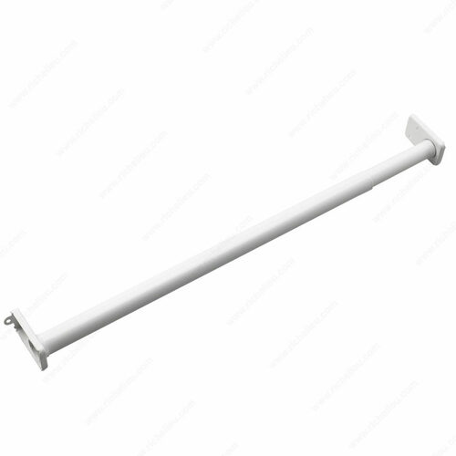 Richelieu 3048FEWV Adjustable White Closet Rod with Fixed Ends