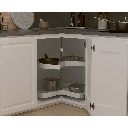 Richelieu 25212430 Kidney-Shaped 2-Shelf Lazy Susan