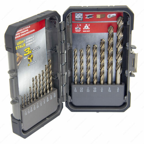 Richelieu 492261 Cobalt Tri-Bore Drill Bit Set, 17 Pieces