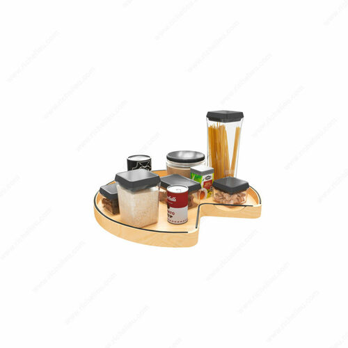 Richelieu 4CC40128BS1MB Rev-A-Shelf Craftsman Solid Maple Kidney Lazy Susan for Corner Cabinets