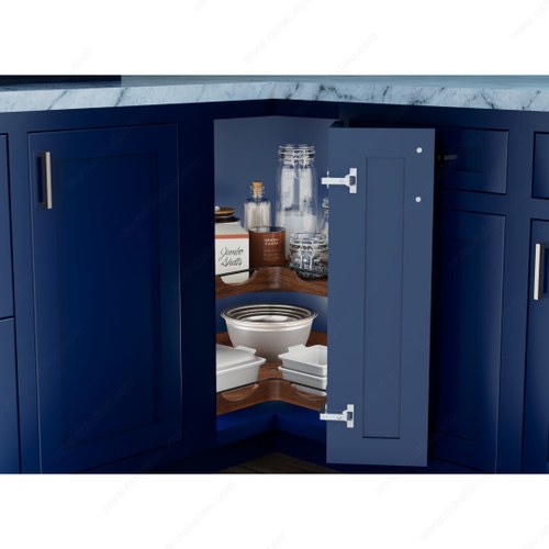 Richelieu 4CC401WN28BS1MB Rev-A-Shelf Craftsman Solid Maple Kidney Lazy Susan for Corner Cabinets