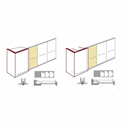 Richelieu 65918762F TYPE F Sliding Door Hardware Set
